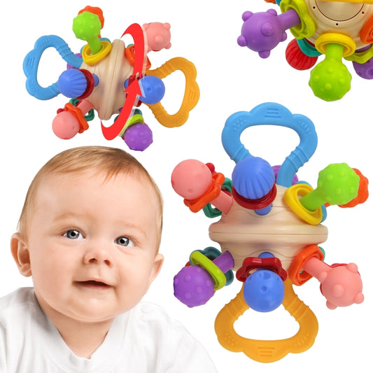 WOOPIE BABY Minkštas 2in1 Barškutis ir Kramtukas, Sensorinis Žaislas Kūdikiams (0m+) – pagrindinis vaizdas