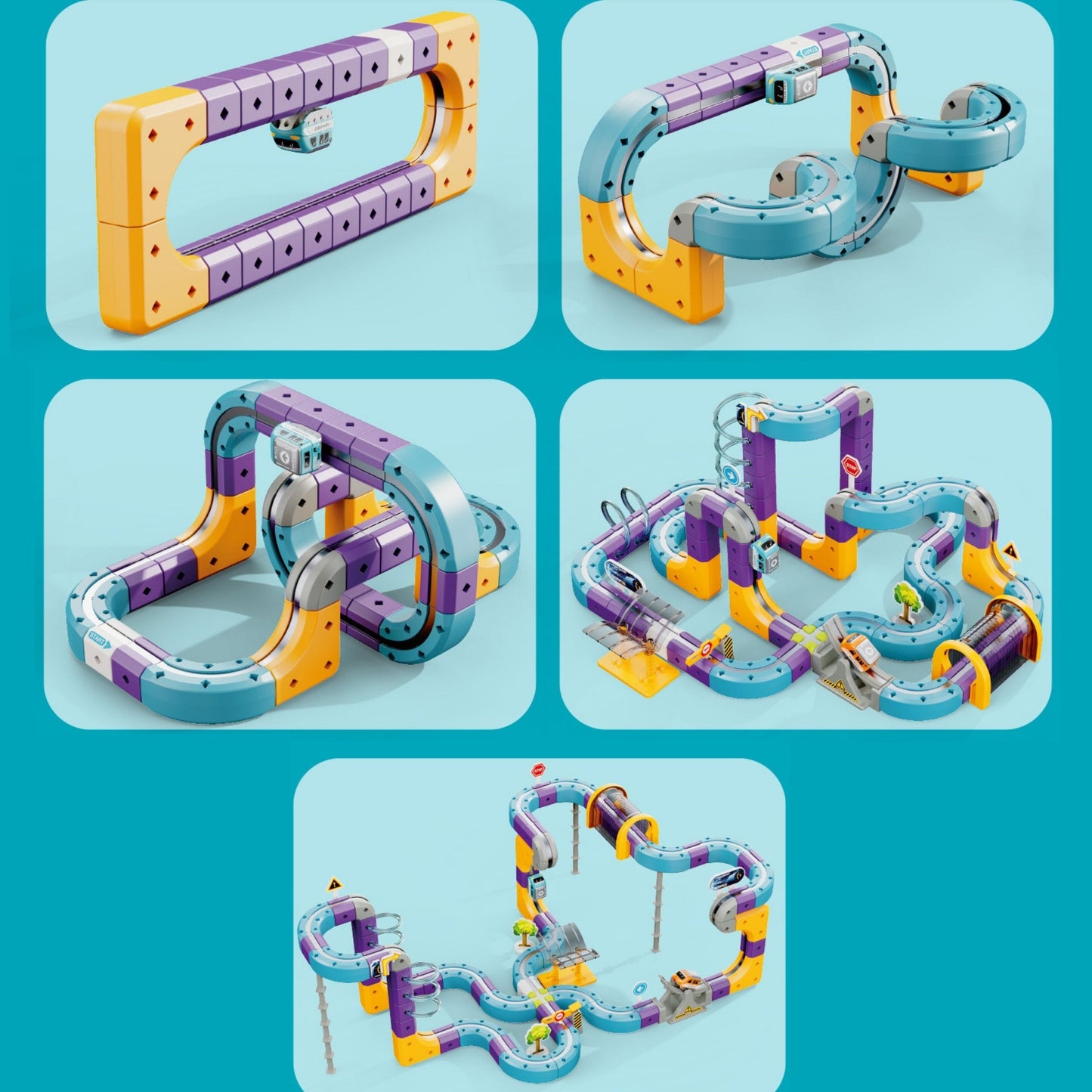 WOOPIE Magnetinė Traukinio Trasa Konstruktorius STEM 126 vnt.