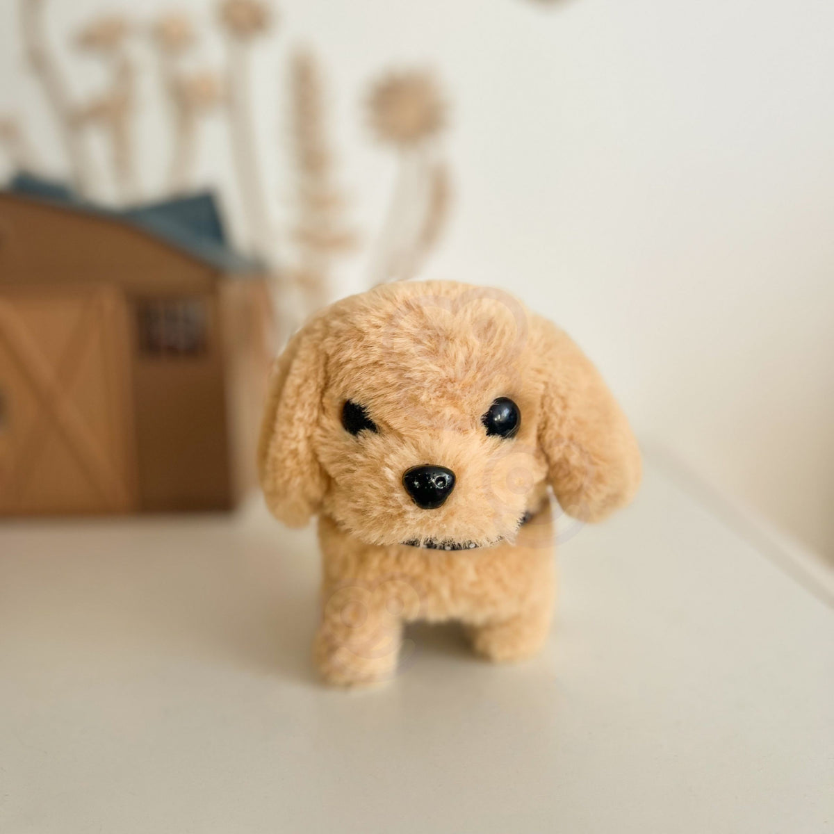 WOOPIE Interaktyvus Pliušinis Šuo su Kaulu Bišonas/Golden Retriveris