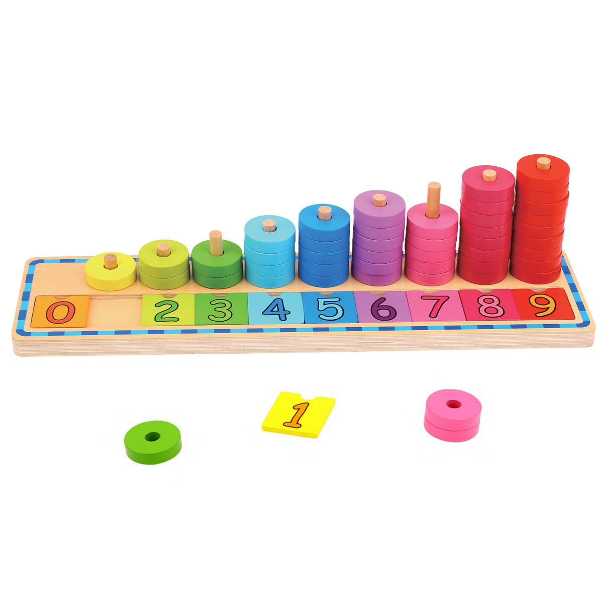 WOOPIE GREEN Medinė Montessori Skaičiavimo Dėlionė 56 vnt.