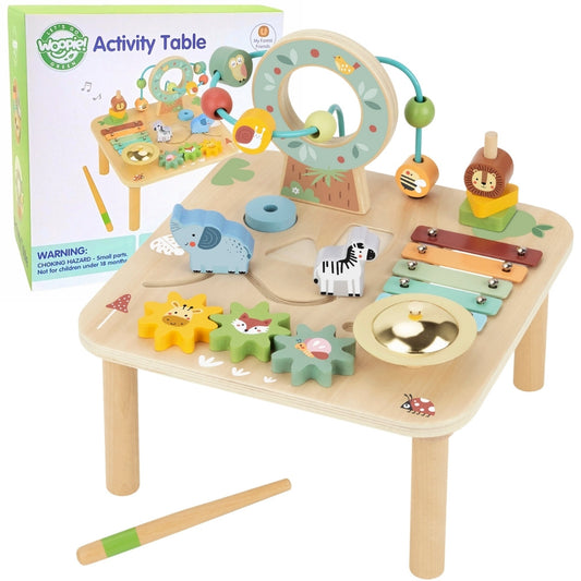 WOOPIE GREEN Medinis Edukacinis Muzikinis Stalas 5in1