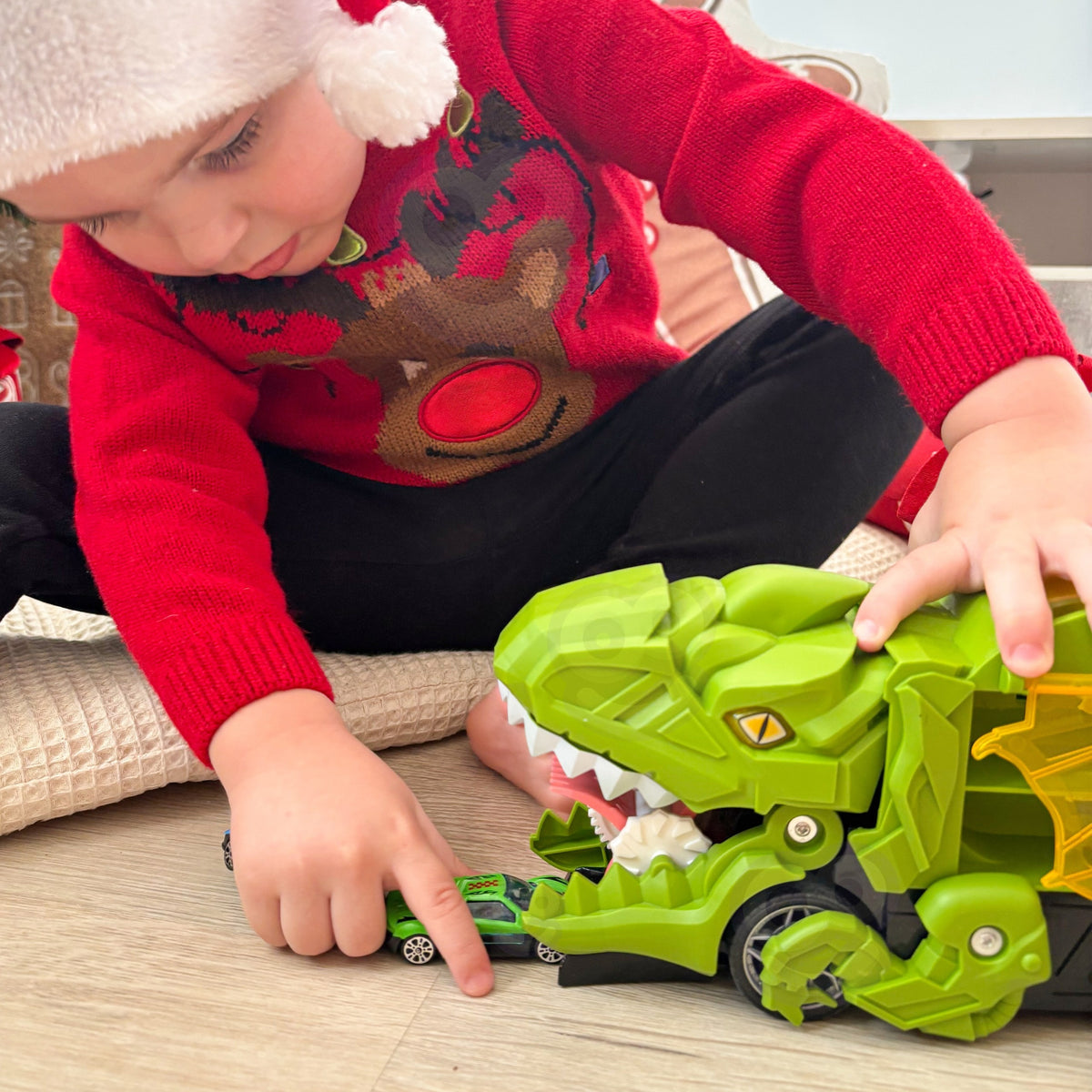 WOOPIE Dinozauro sunkvežimis su 13 automobilių ir trasa