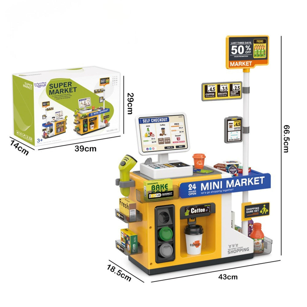WOOPIE Mini Market Interaktyvi Savitarnos Kasa su Šviesomis ir Garsais