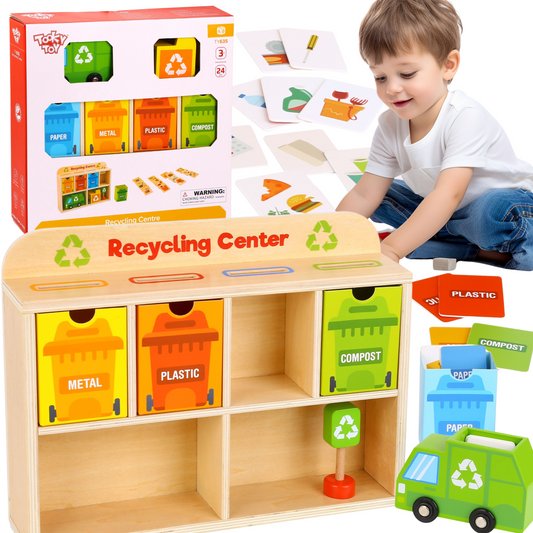 TOOKY TOY Medinis Perdirbimo Centras – Montessori Rūšiuoklis