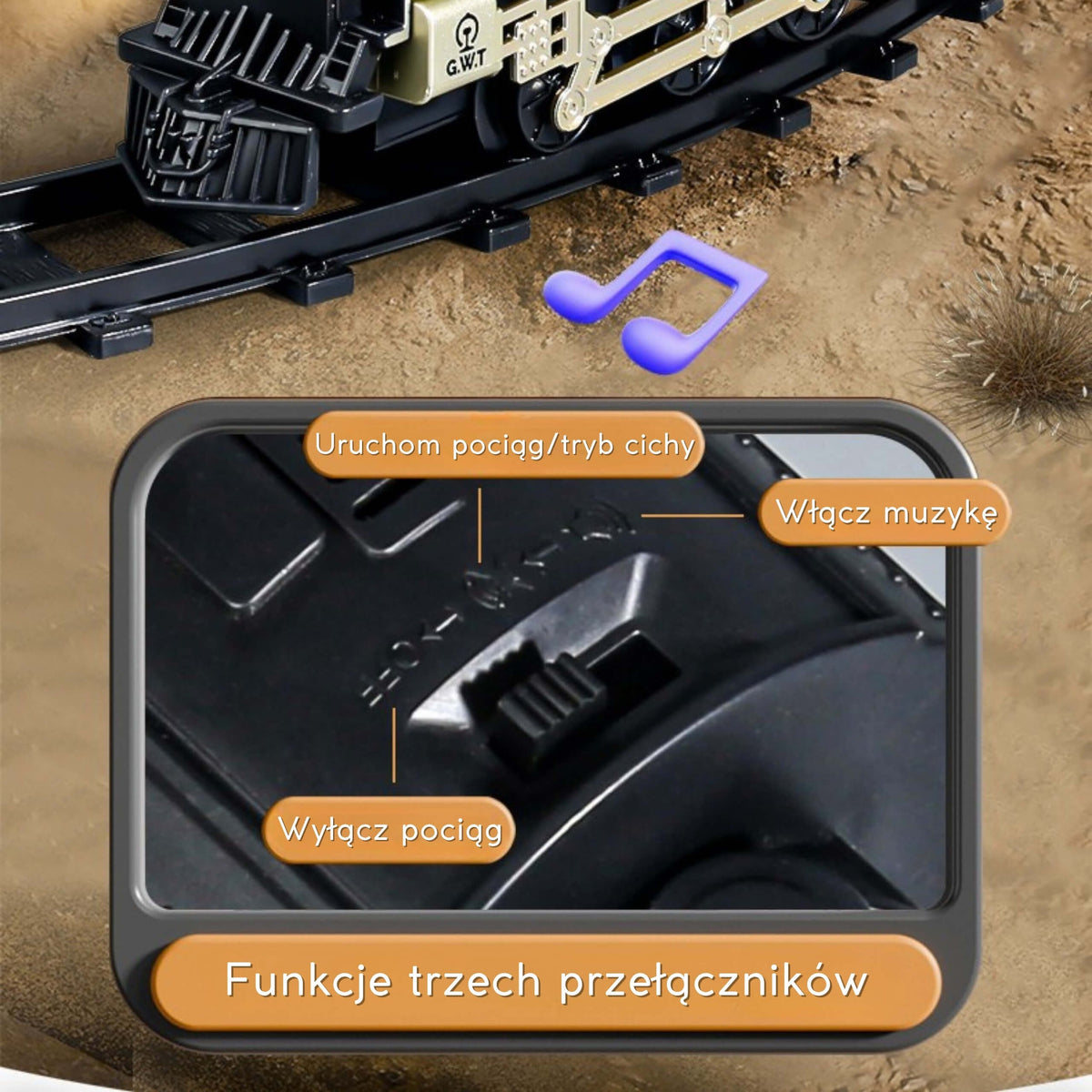 WOOPIE Klasikinis Garvežio Traukinio Bėgių Rinkinys XXL