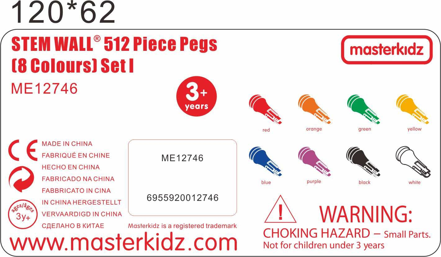 MASTERKIDZ Spalvoti Kaiščiai STEM Lentai 512 vnt. 8 Spalvos