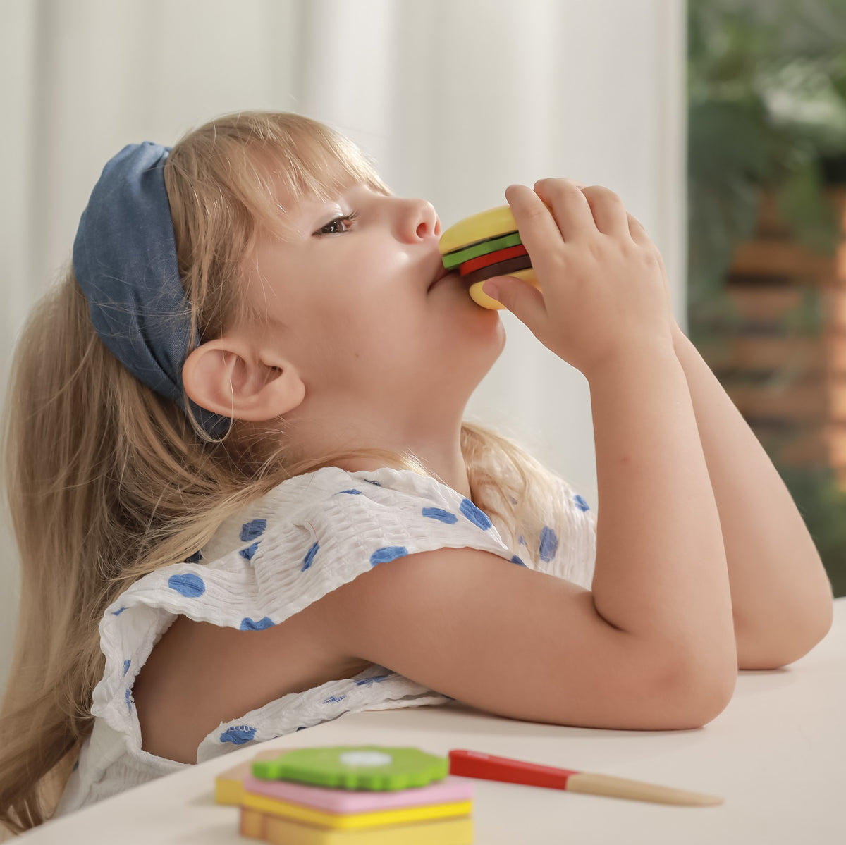 Viga Medinis Hamburgerio ir Sumuštinio Pjaustymo Rinkinys