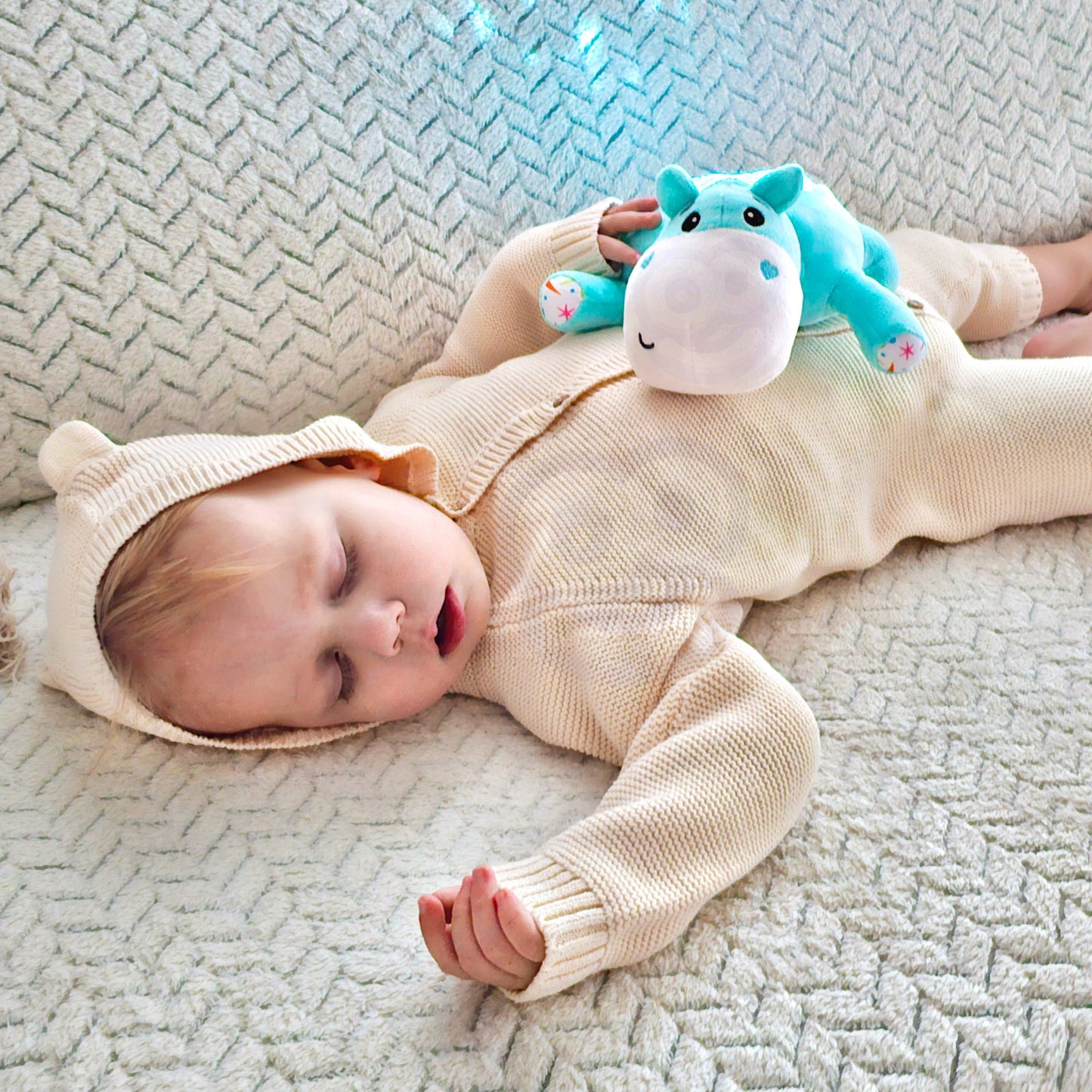 WOOPIE BABY 2-in-1 Projektorius ir Minkštas Žaislas Begemotikas