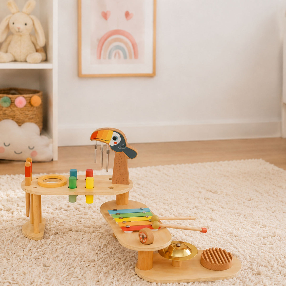 TOOKY TOY Medinė Edukacinė Muzikos Stalelė Tukanam 3+