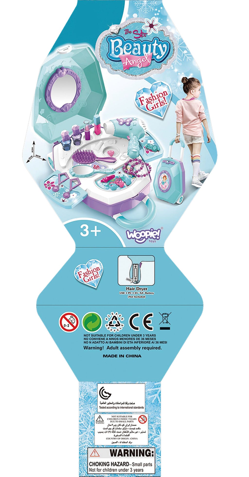 WOOPIE Grožio Salonas 2in1 Lagamine Kosmetinis Staliukas Mergaitėms