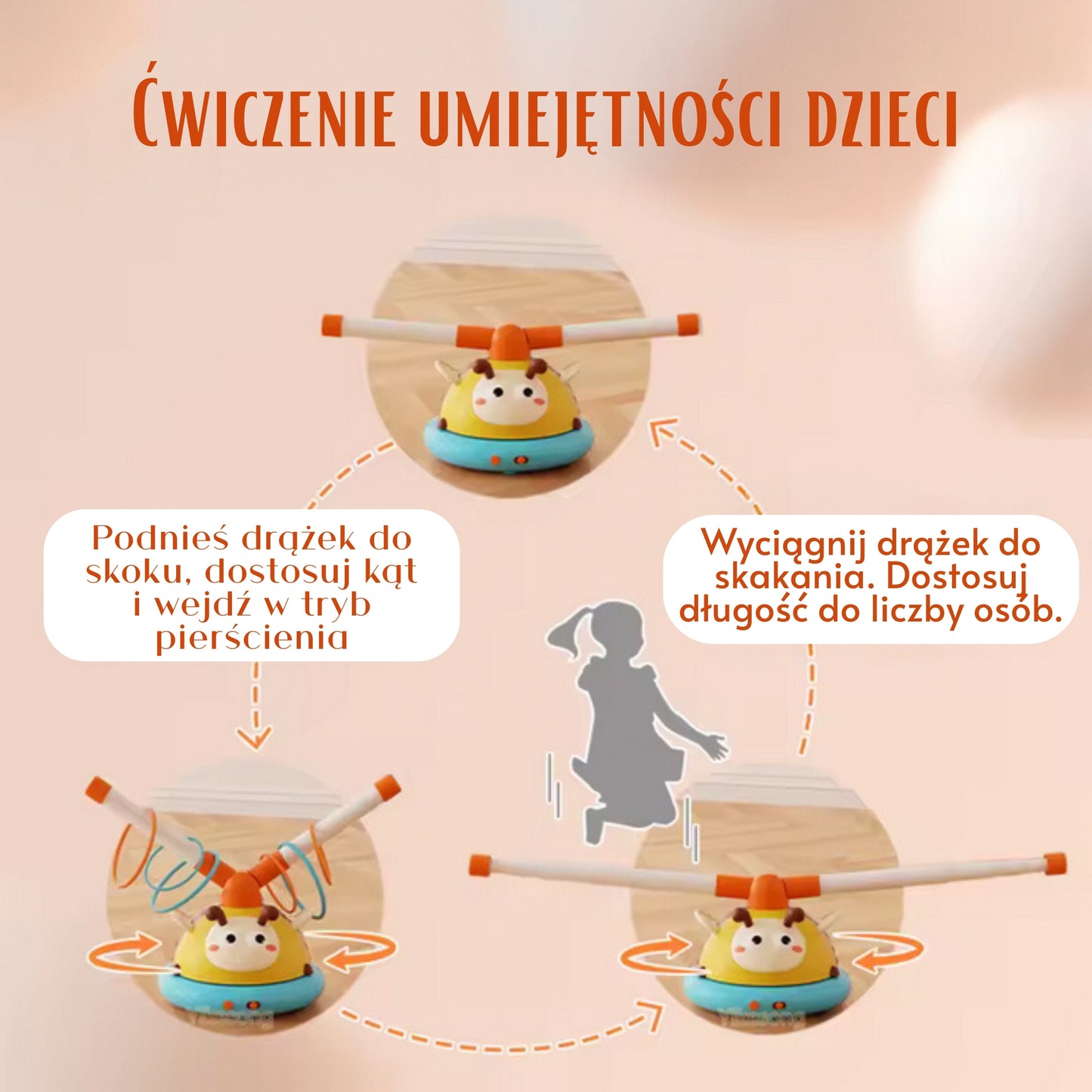 WOOPIE Automatinis Šokdynės ir Žiedų Metimo Žaidimas 2 in 1 Bitutė