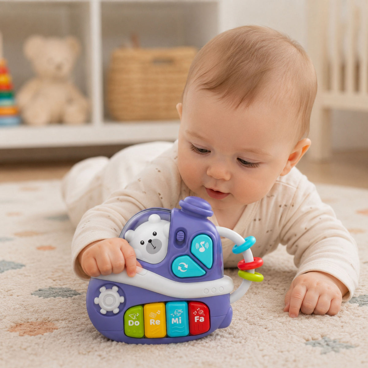 WOOPIE BABY Interaktyvus Muzikinis Pianinas Laivas 18m+