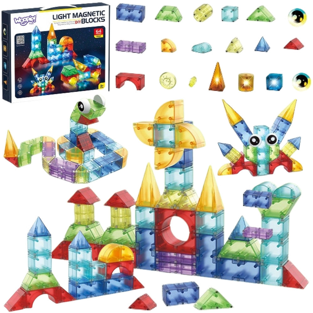 WOOPIE Magnetiniai 3D Kubai Lavinamasis Rinkinys 63 vnt.