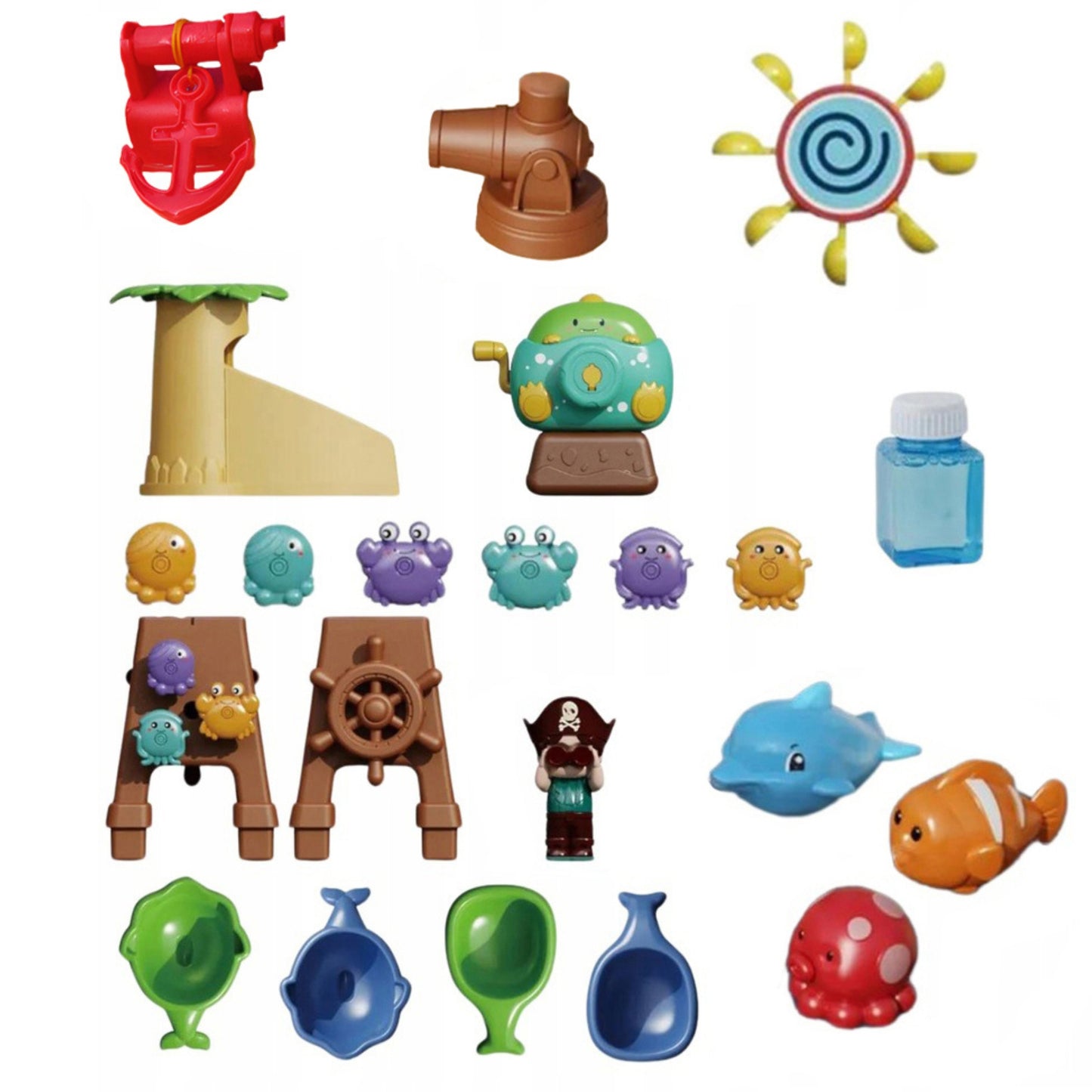 WOOPIE XL Vandens stalas 2in1 Smėlio dėžė Piratų laivas su muilo burbulų mašina – vaizdas 5