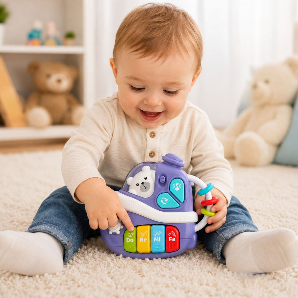 WOOPIE BABY Interaktyvus Muzikinis Pianinas Laivas 18m+