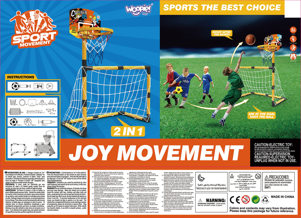 WOOPIE 2in1 sporto rinkinys: futbolo ir krepšinio vartai