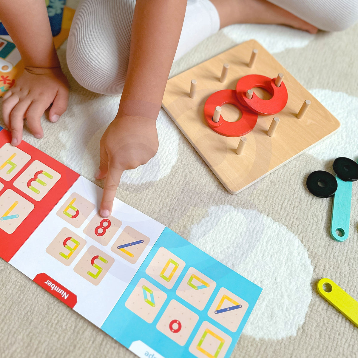TOOKY TOY Medinė Mozaika su Karoliukais Gyvūnų Raštai 30 el.