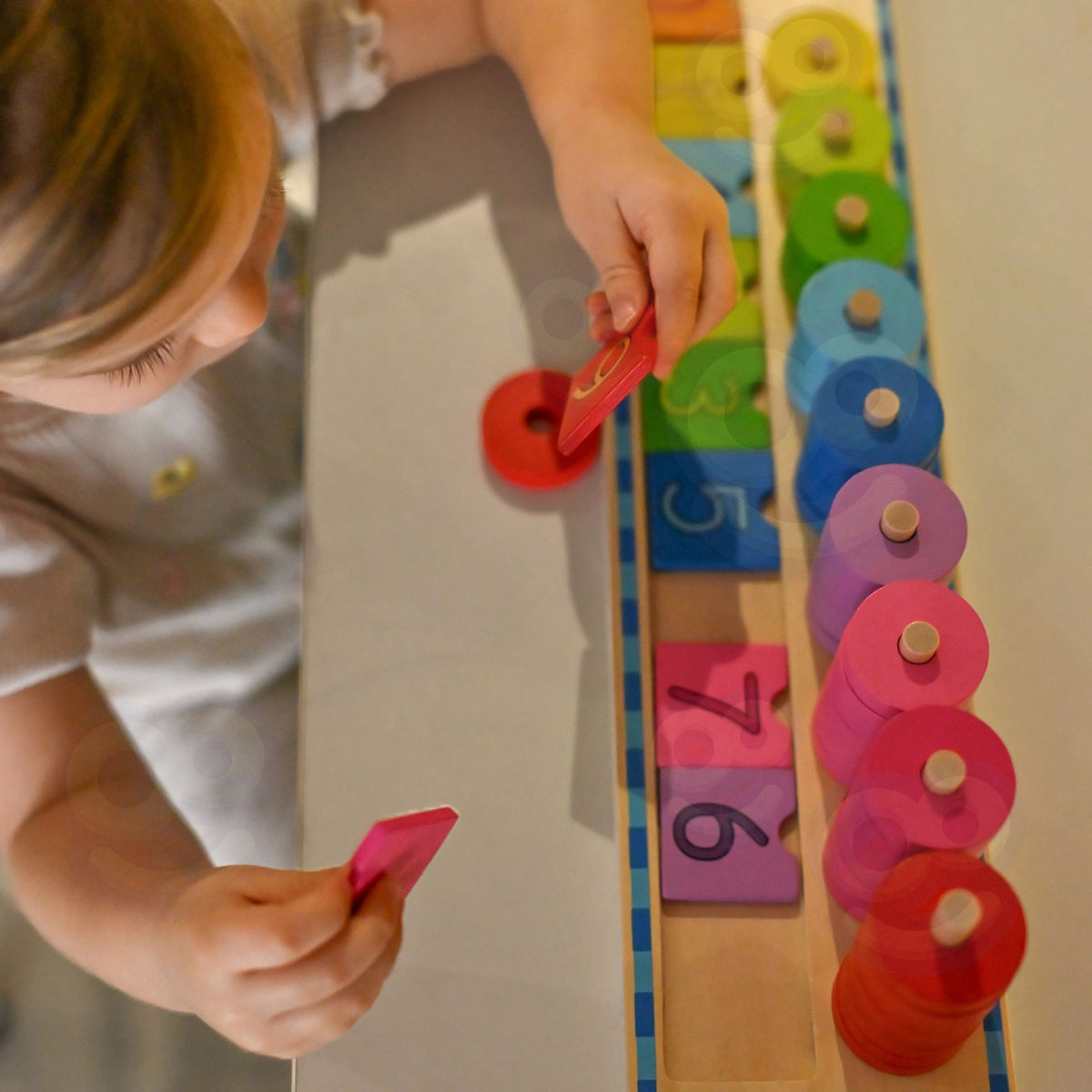 WOOPIE GREEN Medinė Montessori Skaičiavimo Dėlionė 56 vnt.