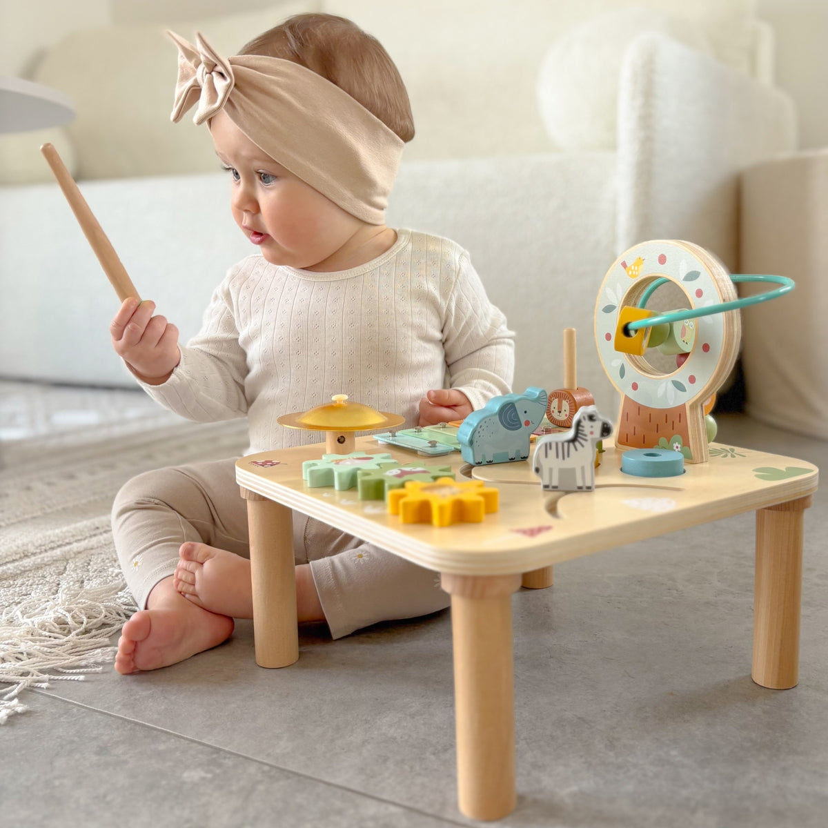 WOOPIE GREEN Medinis Edukacinis Muzikinis Stalas 5in1
