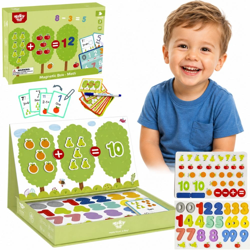 TOOKY TOY Magnetinė matematikos mokymosi dėžutė, 86 d.