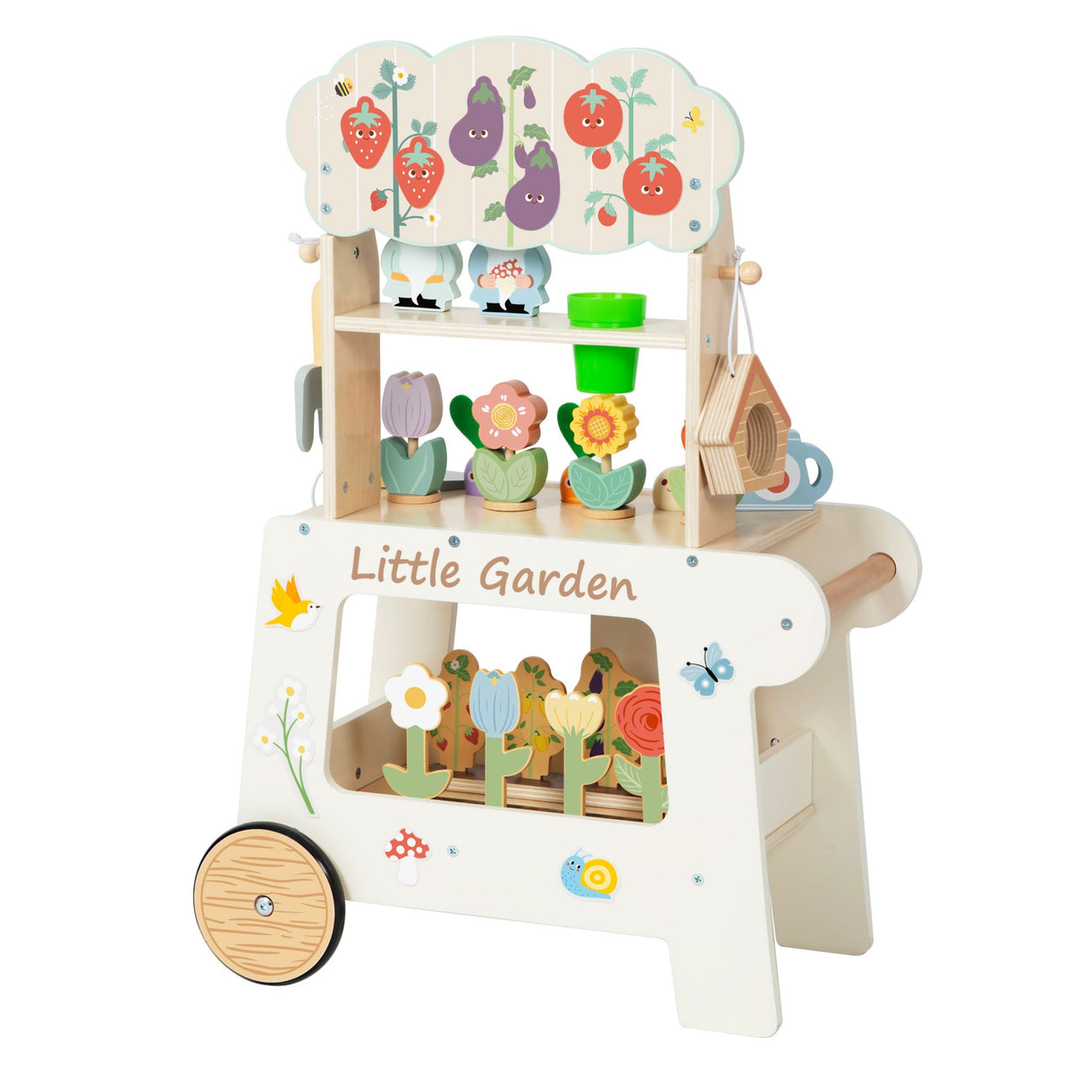 TOOKY TOY Montessori medinis sodo vežimėlis su priedais, 57 d.