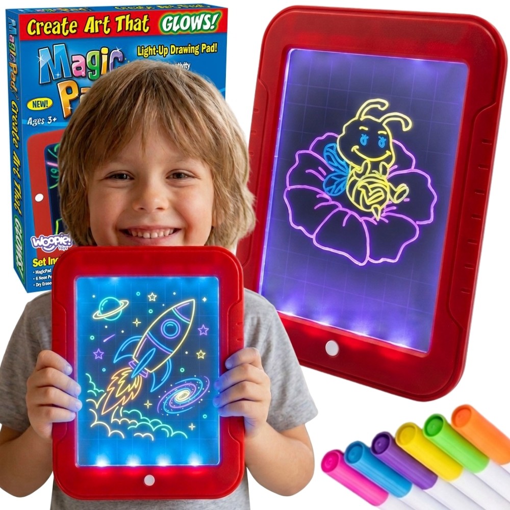 WOOPIE Magic Grafinė Piešimo Lenta su Neoninėmis Spalvomis ir LED