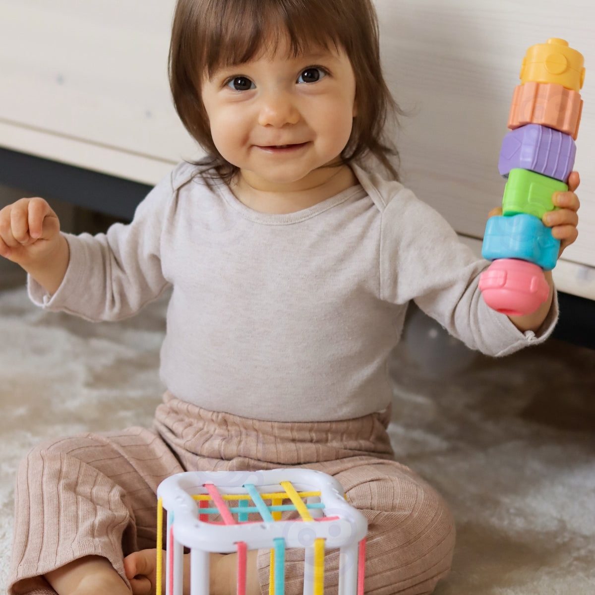 WOOPIE GREEN Montessori Edukacinis Rinkinys 5in1 Kūdikiams 11-12 Mėn. FSC