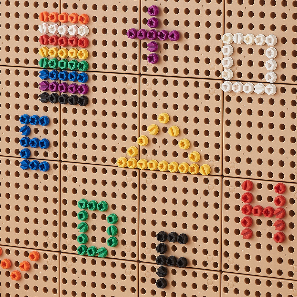 MASTERKIDZ spalvoti varžteliai STEM lentai, 512 vnt., 5 formos