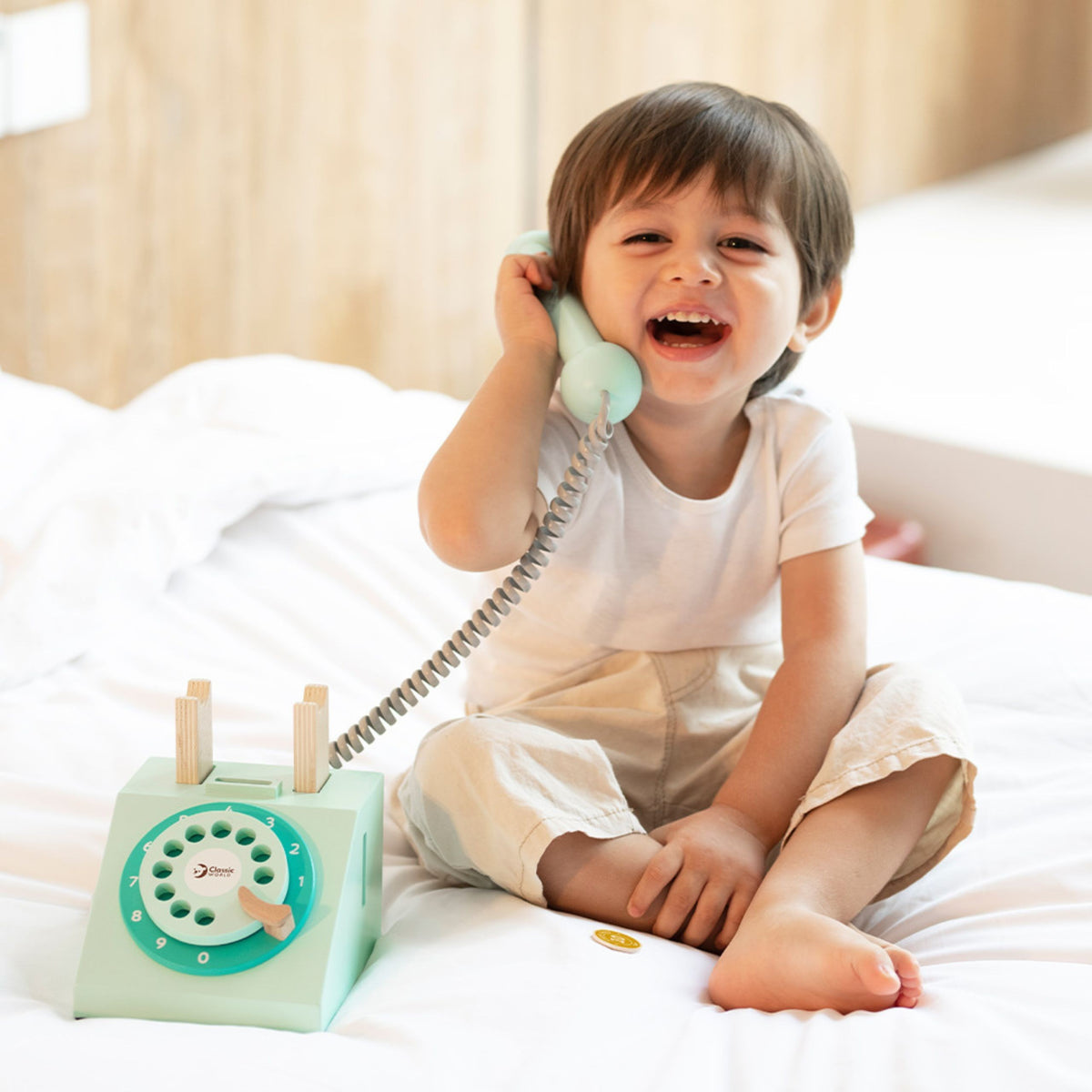 CLASSIC WORLD Medinis Telefono Aparatas Vaikams Vintažinis Stilius