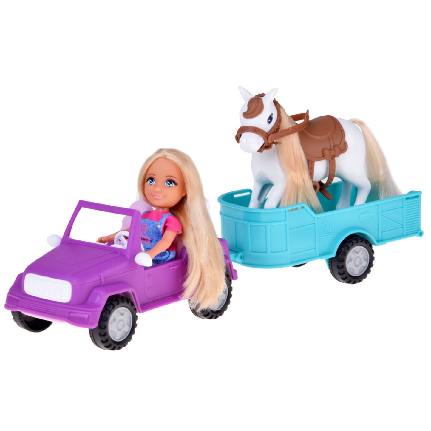 WOOPIE ROYAL Lėlė Niki Rinkinys su automobiliu, priekaba ir žirgu – vaizdas 5