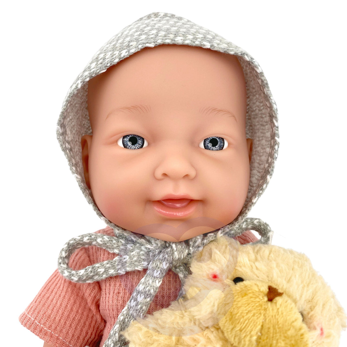 WOOPIE ROYAL Kūdikėlio lėlė 36 cm meškiuko kostiumėlyje su maitinimo priedais