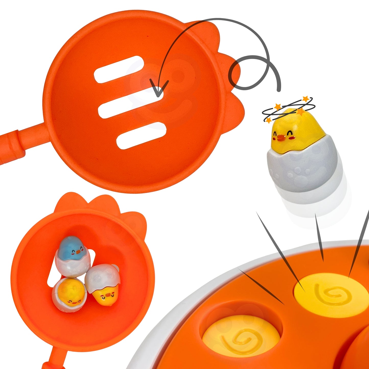 WOOPIE „Viščiukų gaudymo“ 4in1 vikrumo žaidimas su katapulta – vaizdas 2