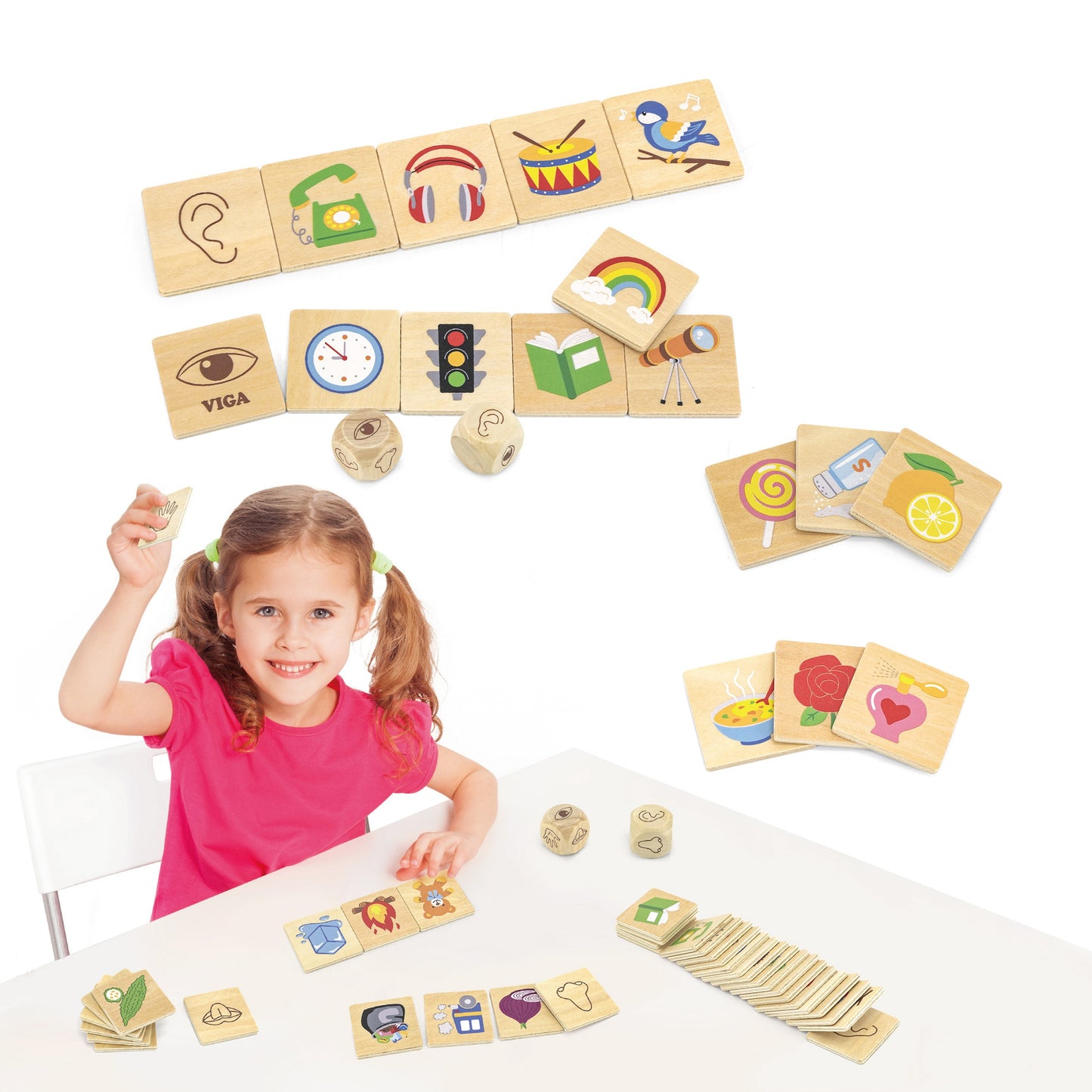 VIGA Medinė Dėlionė Jusių Rūšiuoklis 37 dalys Montessori
