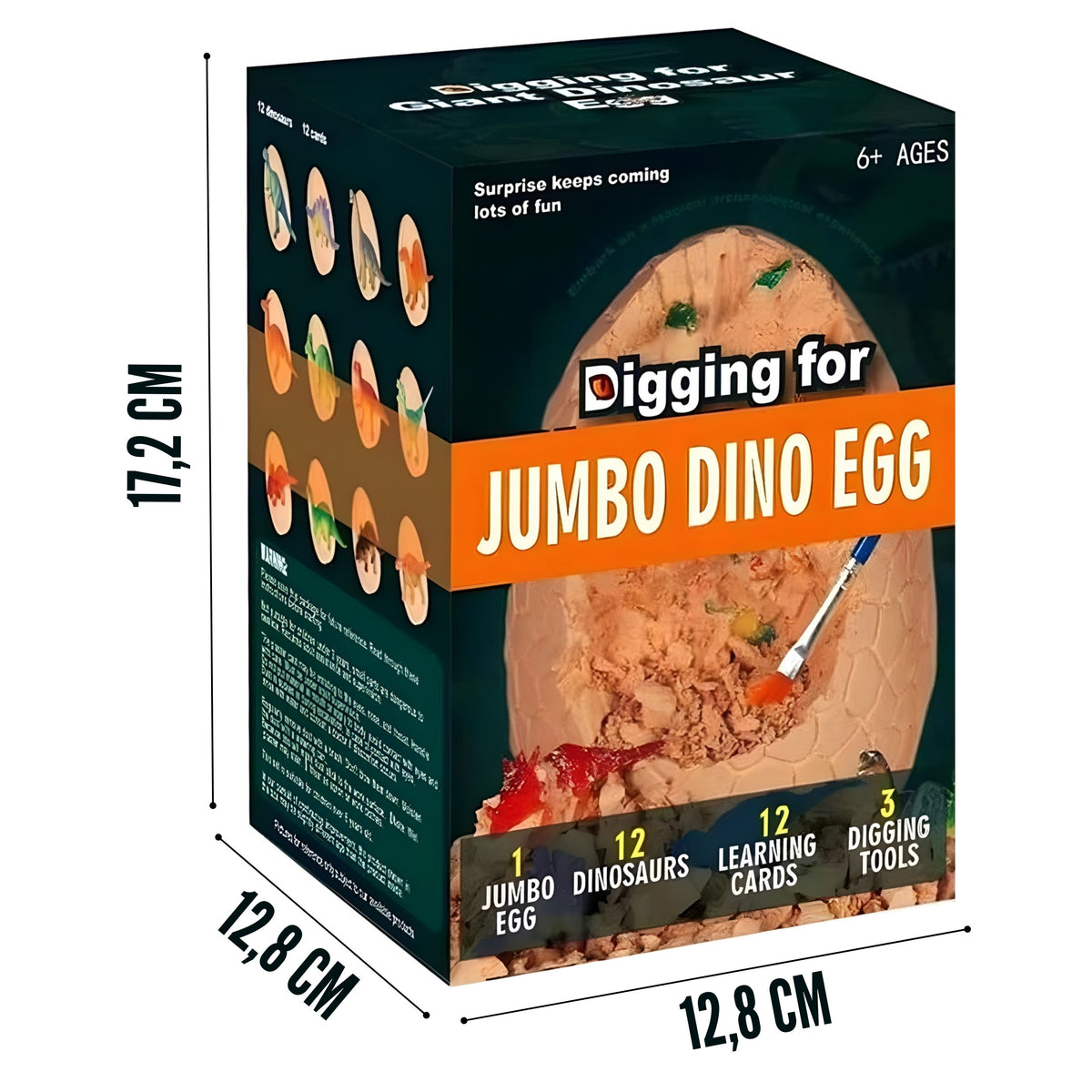 WOOPIE Dinozaurų Kiaušinio Iškasenų Rinkinys - 12 Dinozaurų