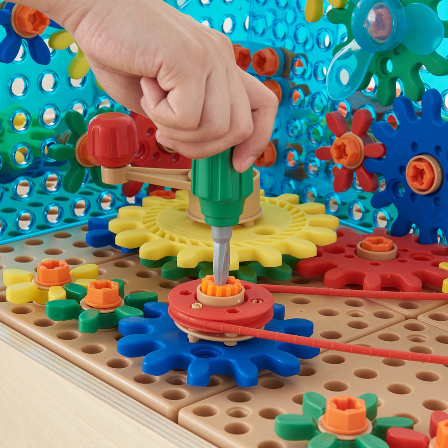 MASTERKIDZ Krumpliaračių ir pavarų rinkinys STEM sienelėms 198 vnt.