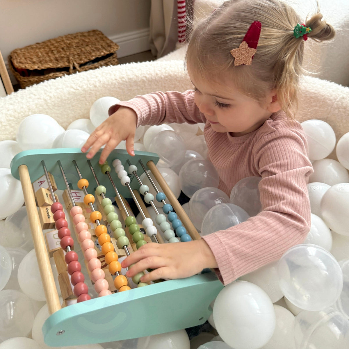 TOOKY TOY Dvipusis Medinis Skaitliukas su Abėcėle