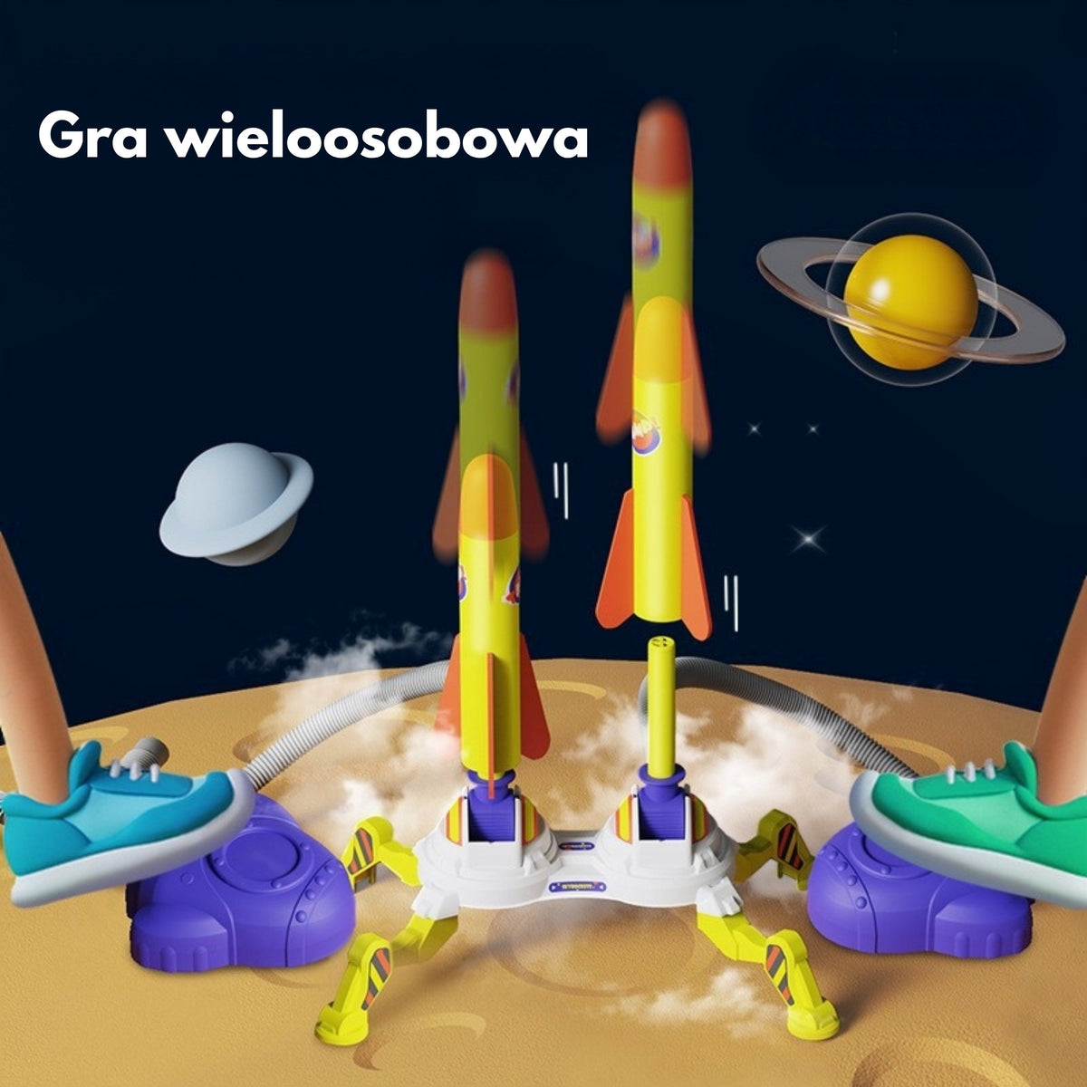 WOOPIE Dvigubas Putplasčio Raketų Paleidiklis, 6 raketos