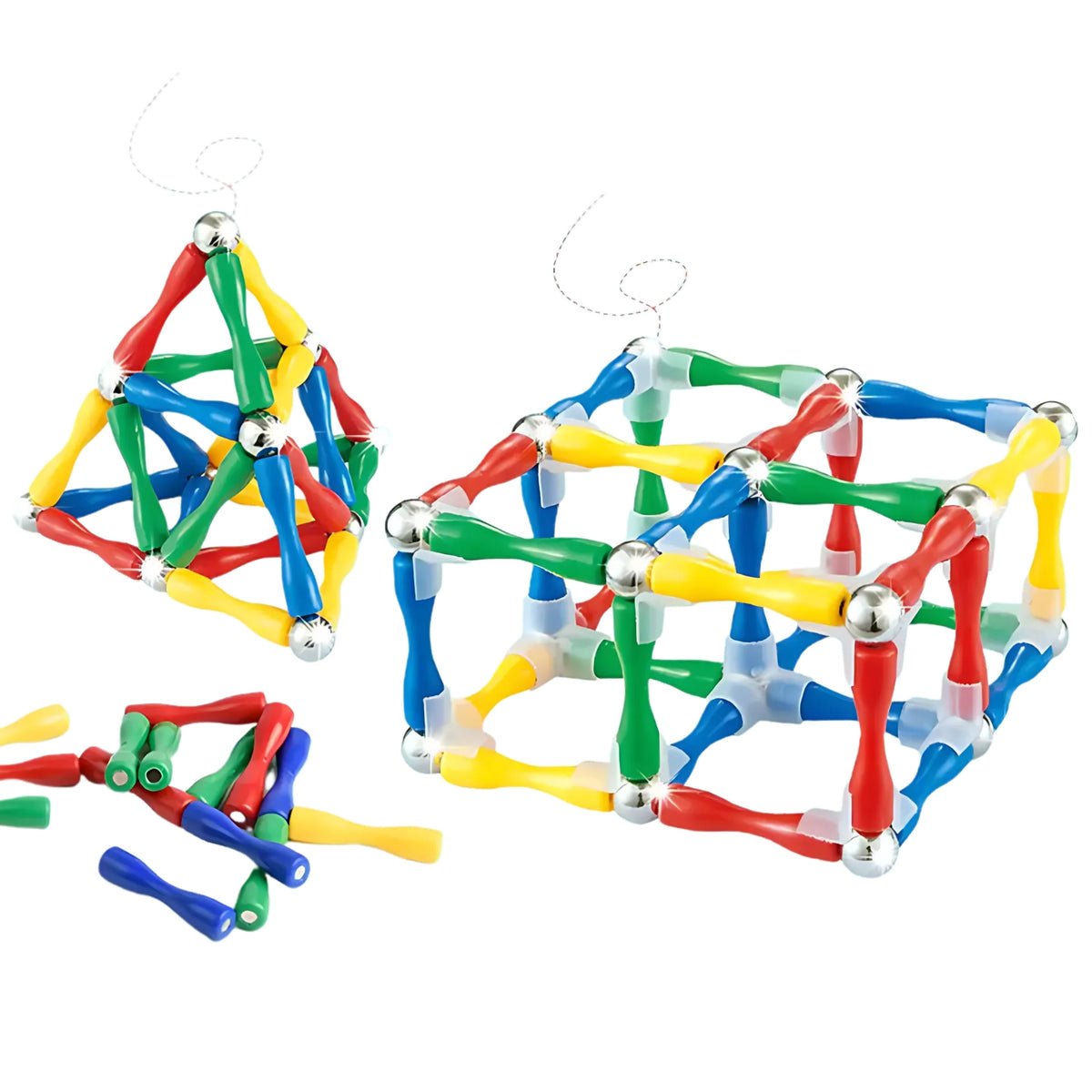 WOOPIE Magnetinis Konstruktorius 3D XXL, 128 detalių rinkinys