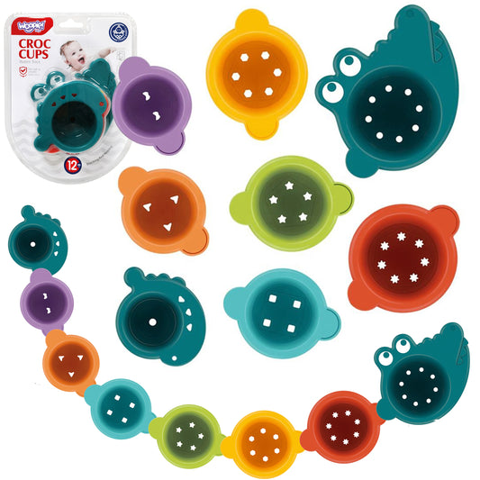 WOOPIE BABY Perpylimo puodelių rinkinys voniai „Krokodilas“ – pagrindinis vaizdas