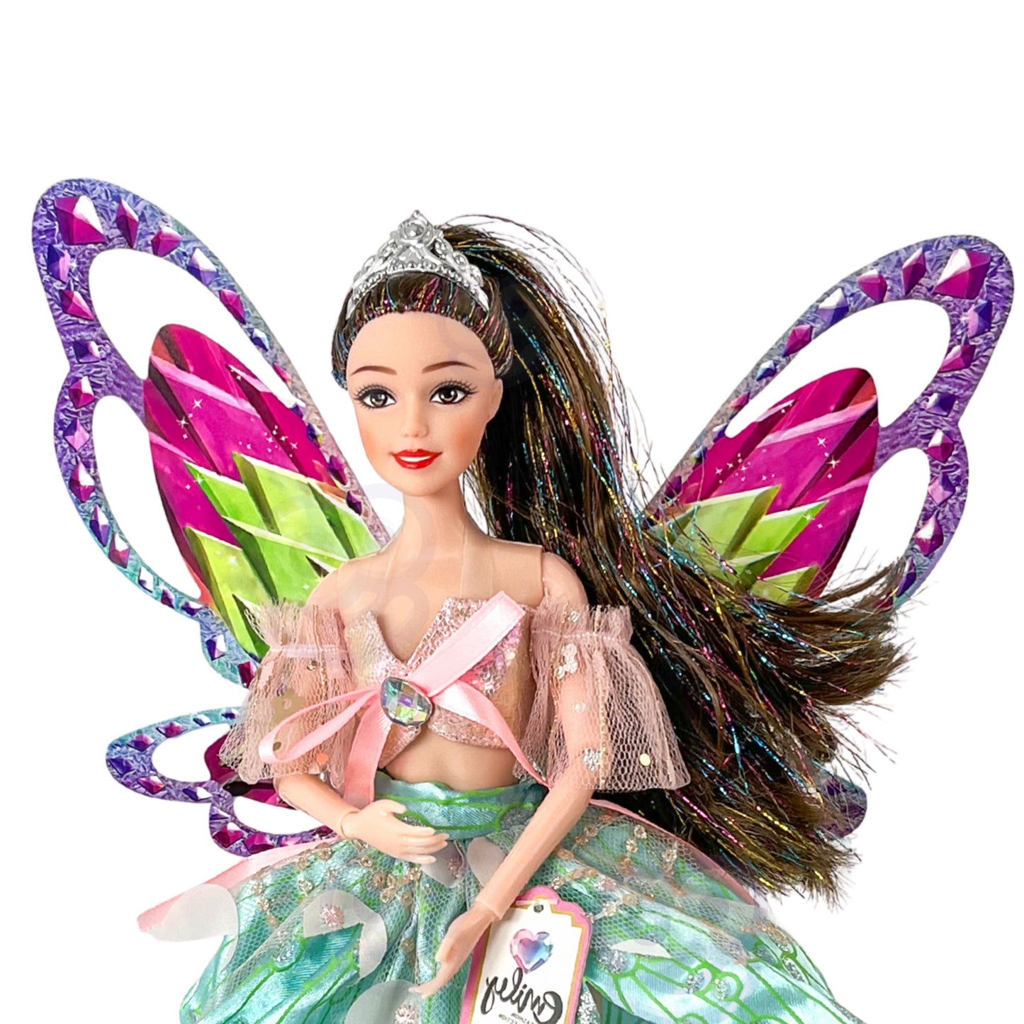 WOOPIE ROYAL lėlė Emi Fėja su spalvingais sparnais ir plaukų šepetėliu – vaizdas 3
