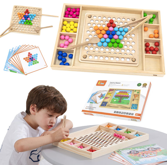 VIGA Medinis Rutuliukų Gaudymo Montessori Žaidimas