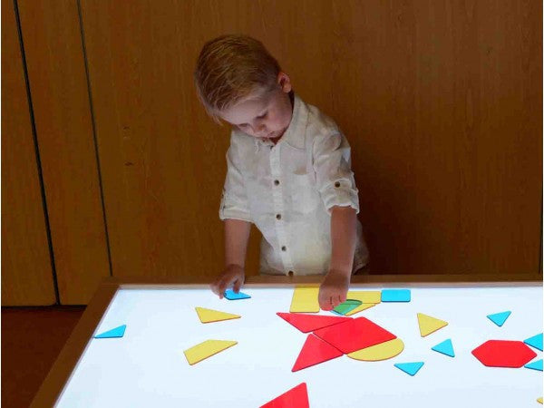 MASTERKIDZ Skaidrių geometrinių figūrų rinkinys spalvoms ir formoms pažinti