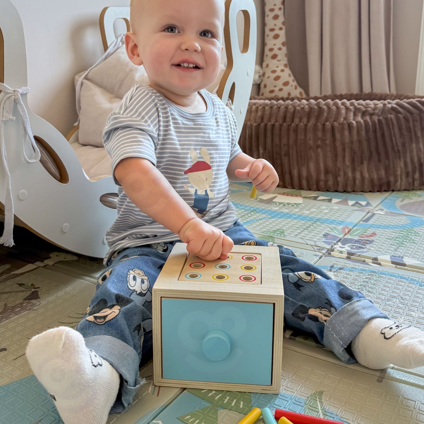 TOOKY TOY XXL Montessori edukacinė sensorinė dėžė su lentomis – vaizdas 3