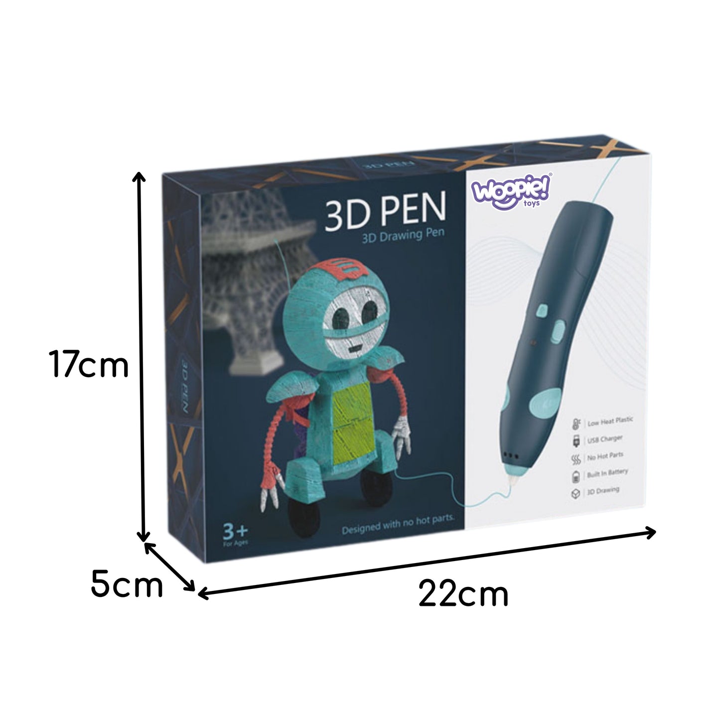 WOOPIE 3D Rašiklis Saugus USB Kasetės Vaikams nuo 3 metų