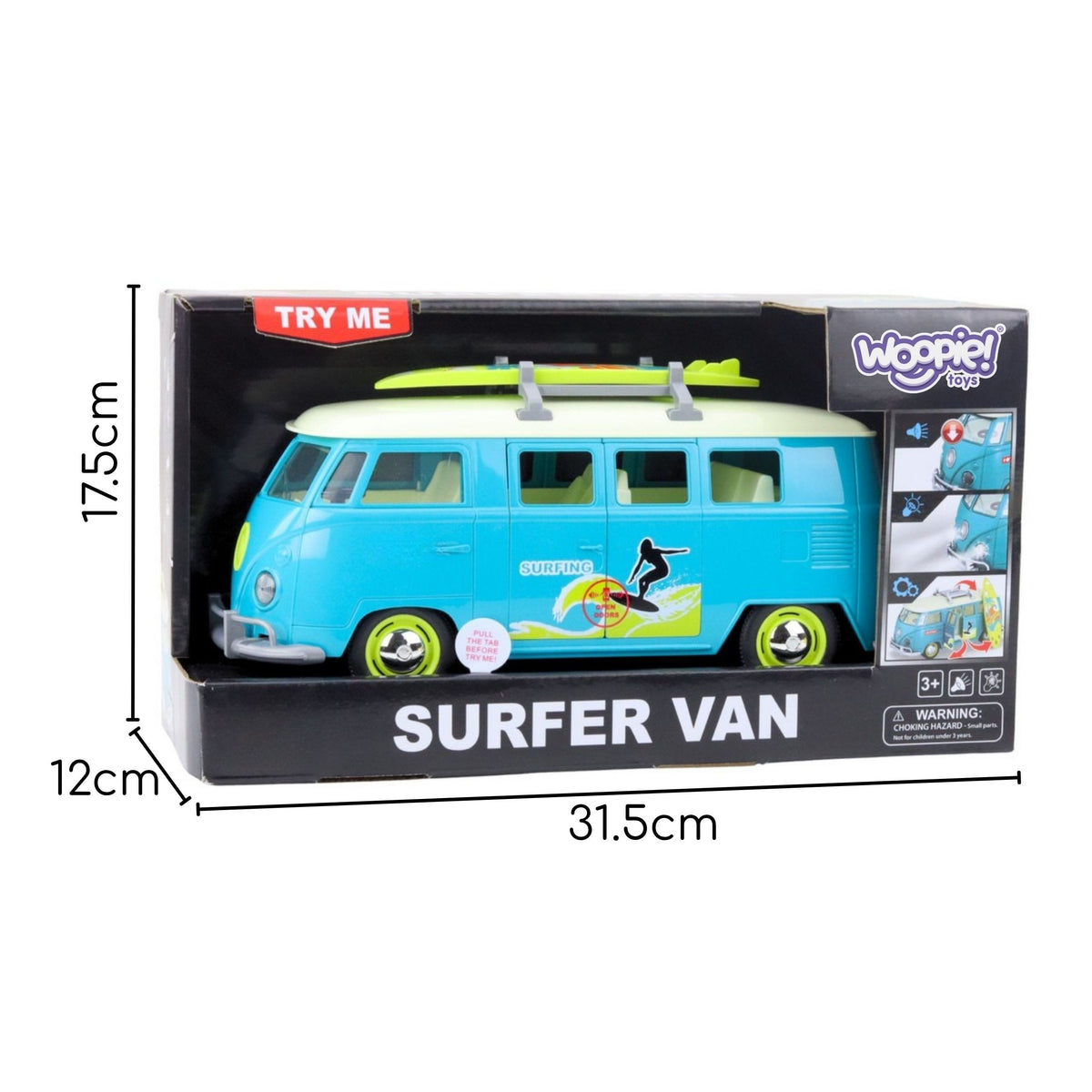 WOOPIE Klasikinis Surf autobusiukas su šviesa ir garsu 1:14