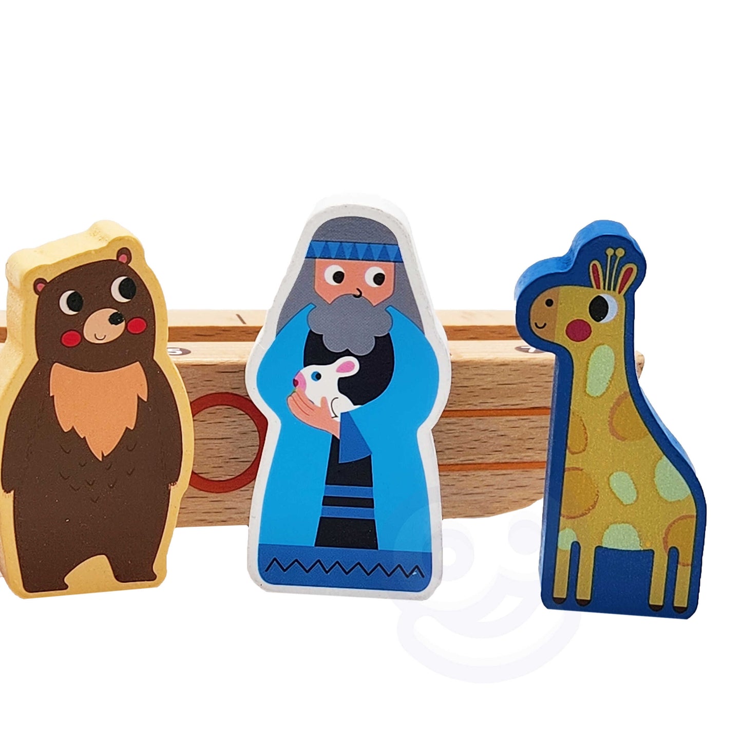 TOOKY TOY Medinė dėlionė – galvosūkis „Nojus ir gyvūnai“ – vaizdas 10