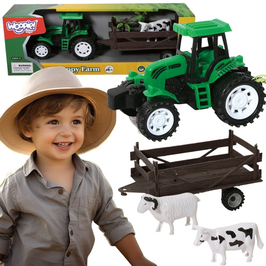WOOPIE Ūkinis traktorius su priekaba ir gyvūnais – pagrindinis vaizdas