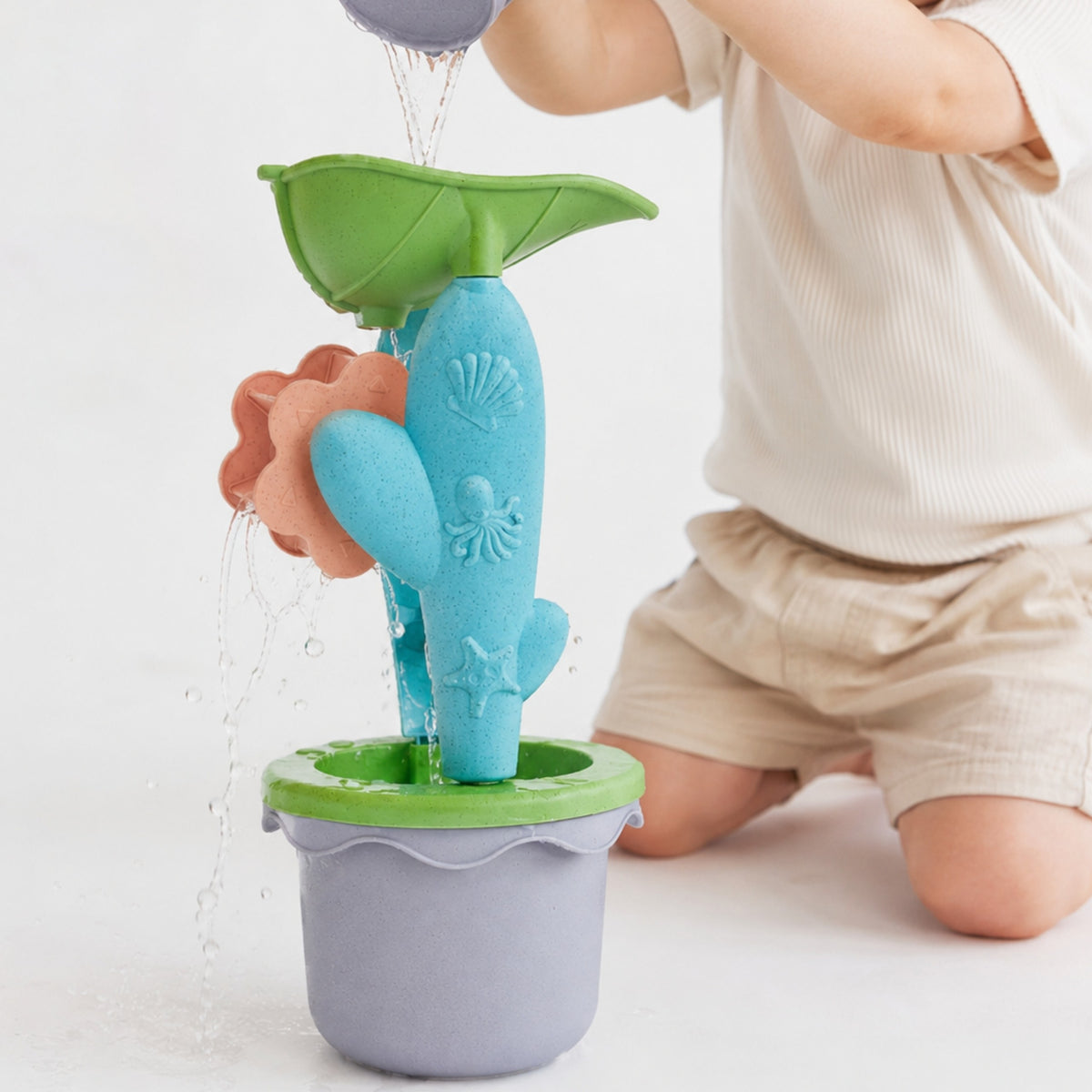 WOOPIE GREEN Ekologiškas Smėlio Rinkinys su Kibiru ir Ratu 5 vnt.