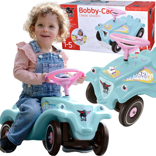 BIG Bobby Car Classic Vaikiškas Paspirtukas su Rageliu Vienaragis