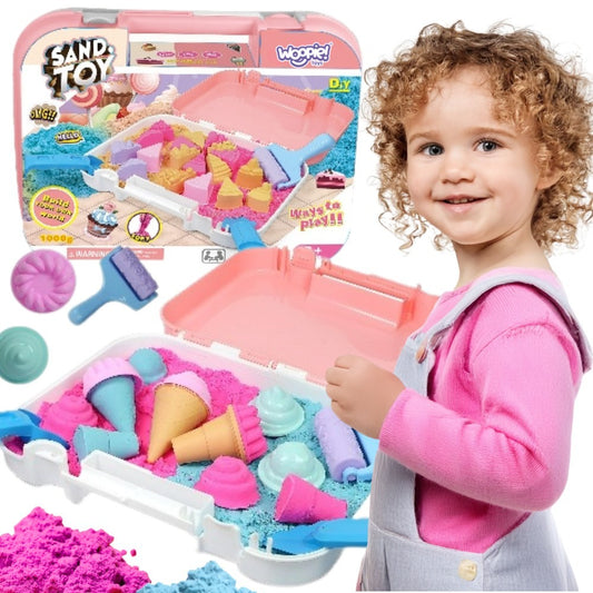WOOPIE Kinetiniai smėlio ledainės rinkinys lagaminėlyje 1kg